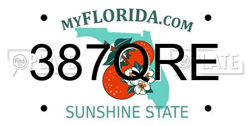 387QRE Florida License Plate