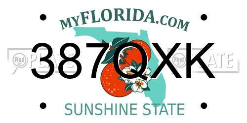 387QXK Florida License Plate