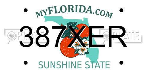 387XER Florida License Plate