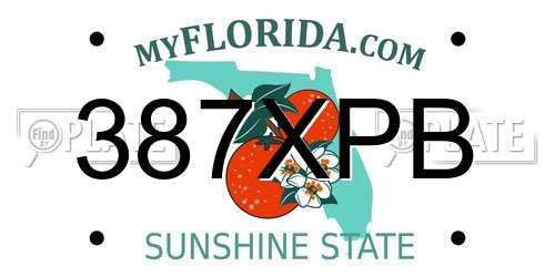 387XPB Florida License Plate