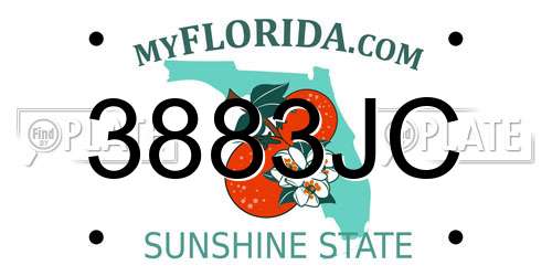 3883JC Florida License Plate