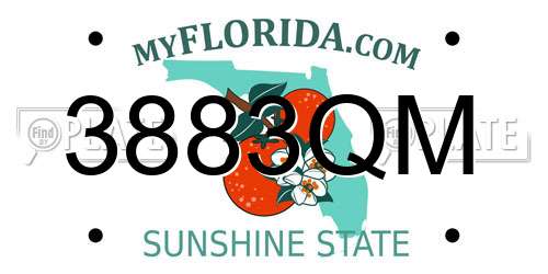 3883QM Florida License Plate