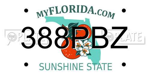 388PBZ Florida License Plate