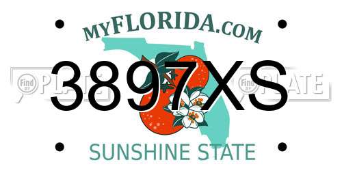 3897XS Florida License Plate