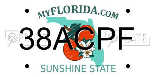 38ACPF Florida License Plate