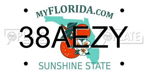 38AEZY Florida License Plate