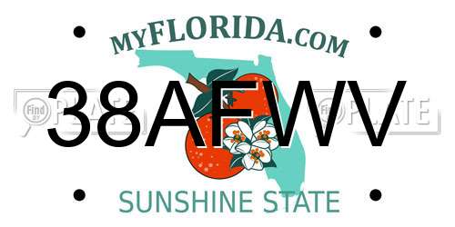 38AFWV Florida License Plate