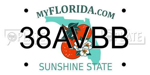 38AVBB Florida License Plate