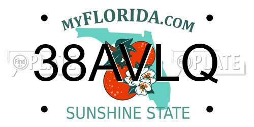 38AVLQ Florida License Plate