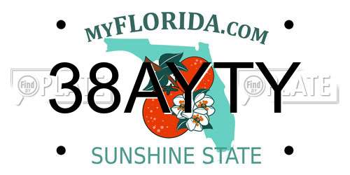 38AYTY Florida License Plate