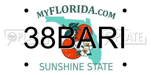 38BARI Florida License Plate