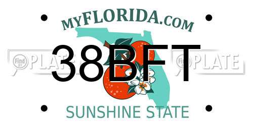 38BFT Florida License Plate