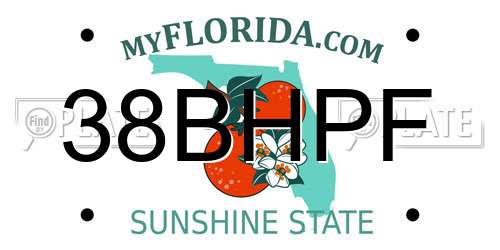 38BHPF Florida License Plate