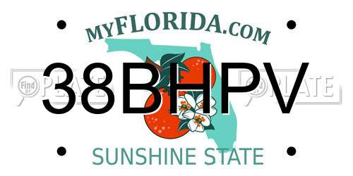 38BHPV Florida License Plate