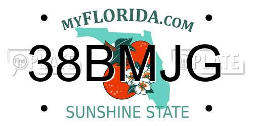 38BMJG Florida License Plate