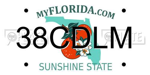 38CDLM Florida License Plate