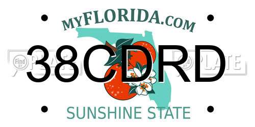 38CDRD Florida License Plate