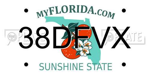 38DFVX Florida License Plate