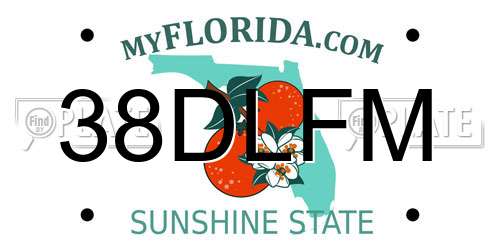 38DLFM Florida License Plate