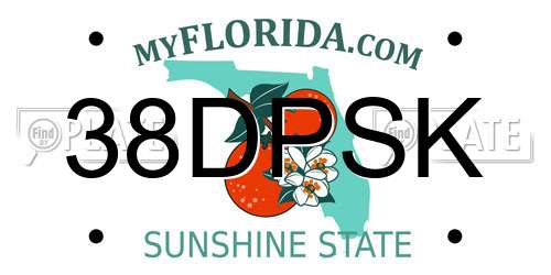 38DPSK Florida License Plate