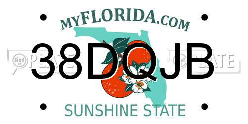 38DQJB Florida License Plate