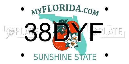 38DYF Florida License Plate