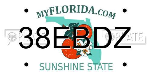 38EBDZ Florida License Plate
