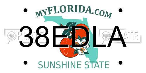 38EDLA Florida License Plate