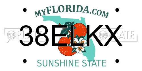 38ELKX Florida License Plate