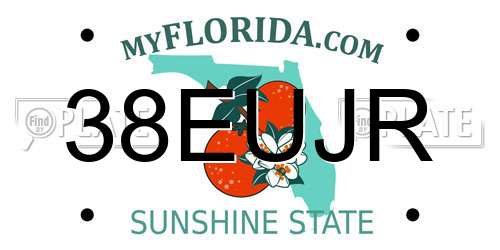 38EUJR Florida License Plate