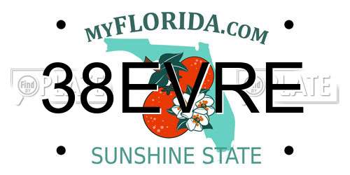 38EVRE Florida License Plate
