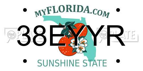 38EYYR Florida License Plate