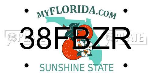 38FBZR Florida License Plate