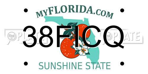 38FICQ Florida License Plate