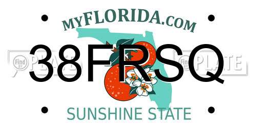 38FRSQ Florida License Plate