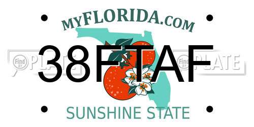 38FTAF Florida License Plate