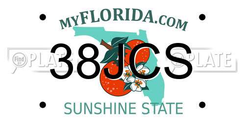 38JCS Florida License Plate