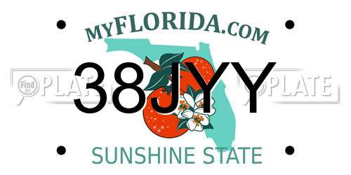 38JYY Florida License Plate