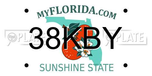 38KBY Florida License Plate