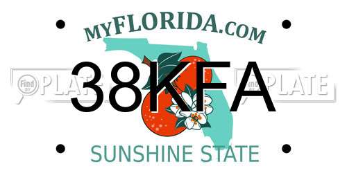 38KFA Florida License Plate
