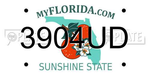 3904UD Florida License Plate