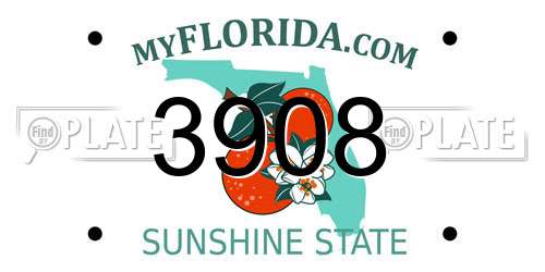3908 Florida License Plate