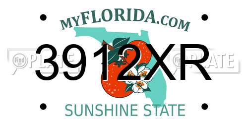 3912XR Florida License Plate