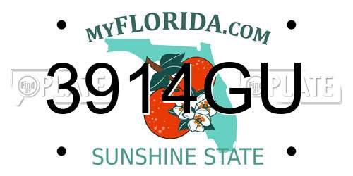 3914GU Florida License Plate