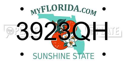 3923QH Florida License Plate