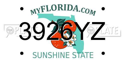 3926YZ Florida License Plate