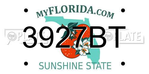 3927BT Florida License Plate