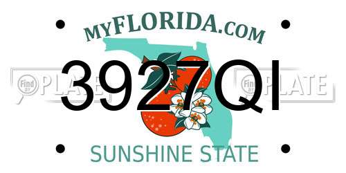 3927QI Florida License Plate
