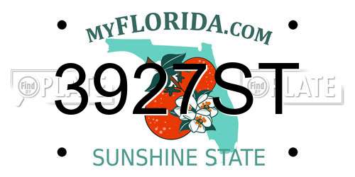3927ST Florida License Plate