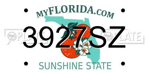 3927SZ Florida License Plate